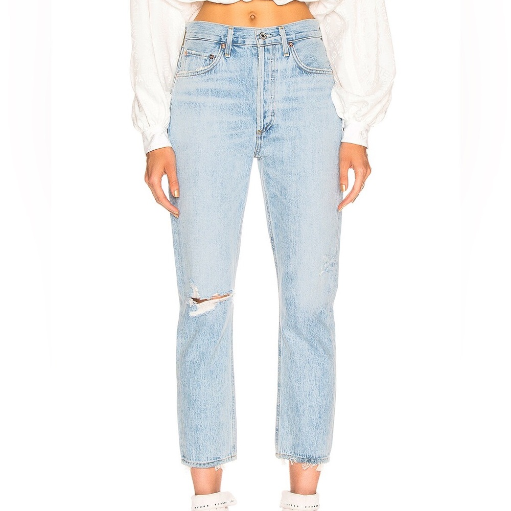 AGOLDE Riley High Rise Straight Crop Jeans